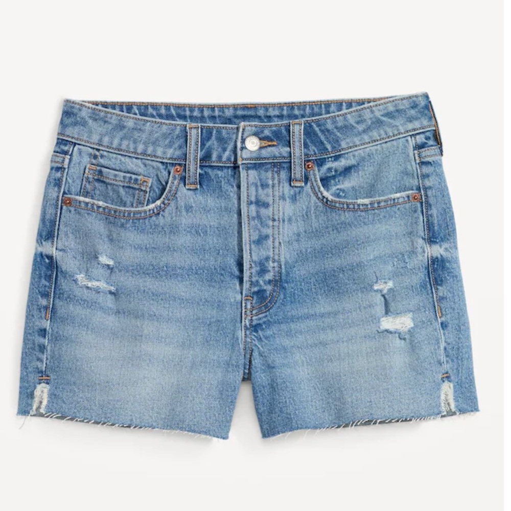 High-Waisted Button-Fly O.G. Ripped Jean Shorts for Women -- 3-inch inseam